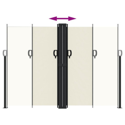 Copertină Laterală Retractabilă Crem - Protecție UV și Intimitate