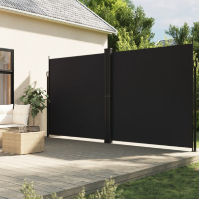Copertină Laterală Retractabilă - Negru 200x1200 cm | Livrare Gratuită