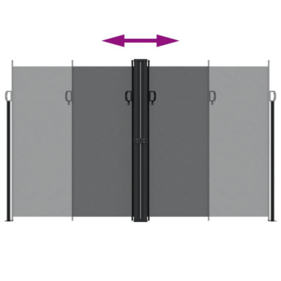 Copertină Laterală Retractabilă - Negru 200x1200 cm | Livrare Gratuită