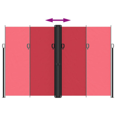 Copertină Laterală Retractabilă Roșu | Protecție UV și Intimitate