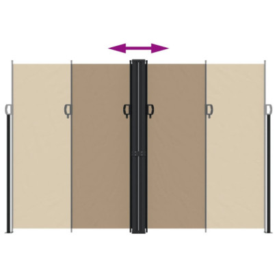 Copertină Laterală Retractabilă Taupe 220x1200 cm