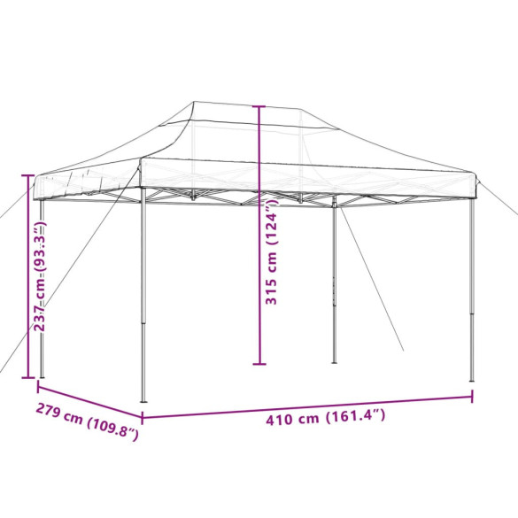 Cort Pop-Up Petreceri Exterior - Negru, 410x279x315 cm Cort Pop-Up Petreceri Exterior - Negru, 410x279x315 cm