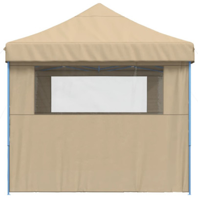 Cort Pliabil pentru Petreceri cu 3 Pereți - Bej | Livrare Gratuită