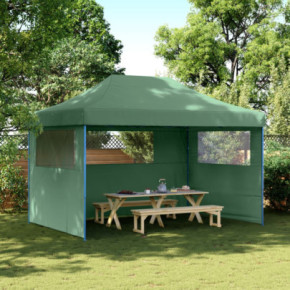 Cort Pliabil Verde cu 3 Pereți - Ideal Petreceri Exterioare