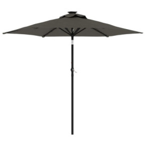 Umbrelă Grădină LED Oțel Antracit - Livrare Gratuită 2