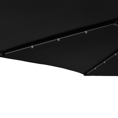 Umbrelă Soare Grădină cu LED | Oțel Negru | Livrare Gratuită