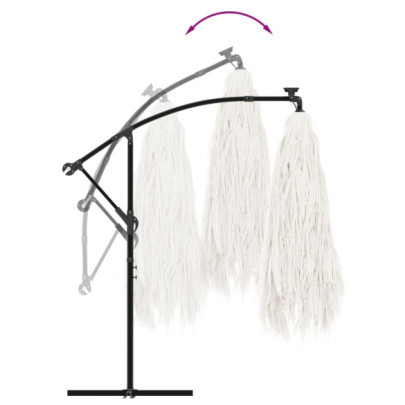 Umbrelă Soare Grădină Oțel Alb - Protecție UV | Comandă Acum