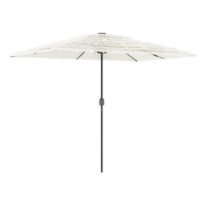 Umbrelă Soare Grădină Albă cu Stâlp Oțel | Livrare Gratuită 2