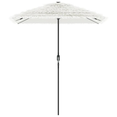Umbrelă Soare Grădină Albă cu Stâlp Oțel | Livrare Gratuită