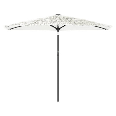 Umbrelă de grădină cu stâlp din oțel - Alb 288x288x225cm