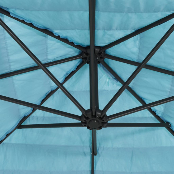Umbrelă Soare Grădină Oțel Albastru 388x388x248cm Umbrelă Soare Grădină Oțel Albastru 388x388x248cm