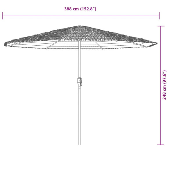 Umbrelă Soare Grădină Oțel Albastru 388x388x248cm Umbrelă Soare Grădină Oțel Albastru 388x388x248cm