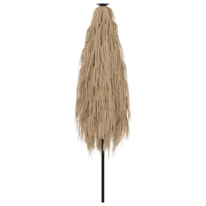 Umbrelă Soare Grădină cu LED și Acoperiș Paie - Maro