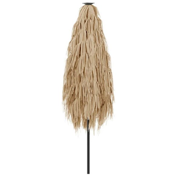 Umbrelă Soare Grădină cu LED și Acoperiș din Paie - Maro