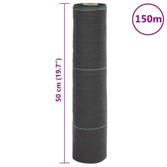 Membrană Antiburuieni Negru 0,5x150 m PP - Livrare Gratuită