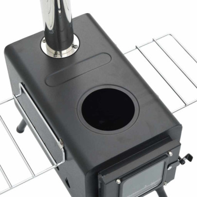 Sobă pe Lemn pentru Camping - Coș Pliabil și Portabil