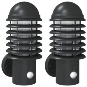 Lămpi exterioare cu senzor mișcare | 2 bucăți | Oțel inox 2