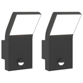 Lămpi LED Exterior cu Senzor Mișcare 2 bucăți - Negru 2