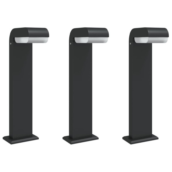 Set 3 Lămpi Podea Exterior Negru | Aluminiu Turnat IP54