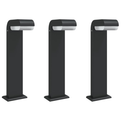 Set 3 Lămpi Podea Exterior Negru | Aluminiu Turnat IP54
