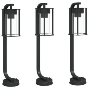 Set 3 Lămpi Podea Exterior Negru | Oțel Inoxidabil IP44 2