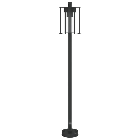 Lămpi Podea Exterior Negru Oțel Inoxidabil | Set 3 Bucăți