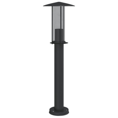 Set 3 Lămpi Podea Exterior Negre Oțel Inoxidabil 60 cm