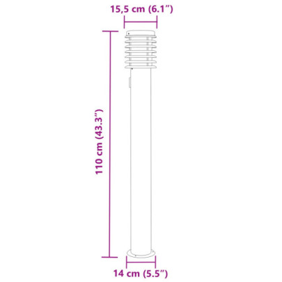 Lămpi Podea Exterior 3 buc Argintiu Oțel Inoxidabil