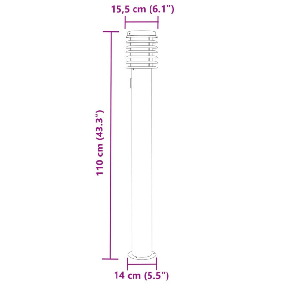 Set 3 Lămpi Podea Exterior Negru | IP44 | Oțel Inoxidabil
