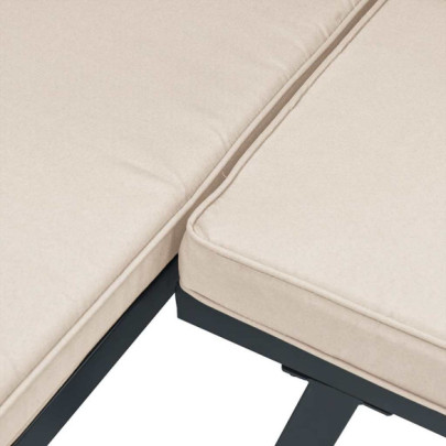 Set 2 Bănci Grădină cu Perne - Oțel Negru | Livrare Gratuită