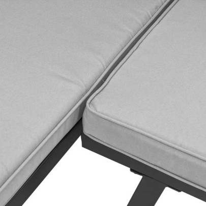 Set 2 Bănci Grădină cu Perne - Oțel Negru | Livrare Gratuită