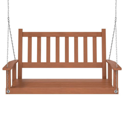 Bancă Balansoar Grădină Lemn Masiv - Lanțuri Metalice Rezistente