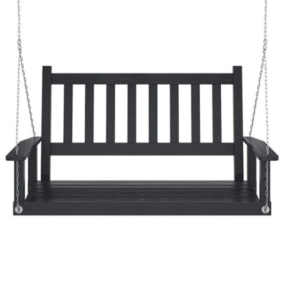 Bancă Balansoar Grădină Lemn Masiv Brad cu Lanțuri Metalice