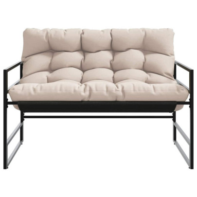 Bancă Grădină cu Pernă - Oțel - Livrare Gratuită