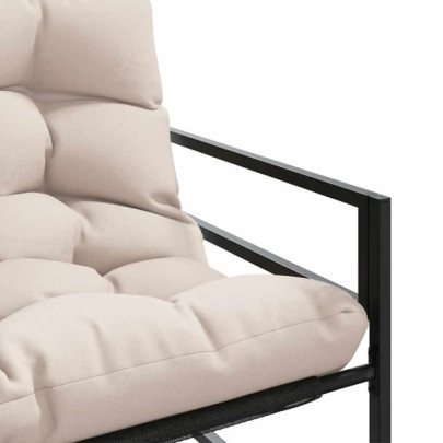 Bancă Grădină cu Pernă - Oțel - Livrare Gratuită