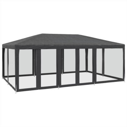 Cort de Petrecere cu Plasă, 6x4m, Antracit - Livrare Gratuită