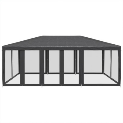 Cort de Petrecere cu Plasă, 6x4m, Antracit - Livrare Gratuită