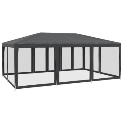 Cort de Petrecere cu Plasă, 6x4m, Antracit - Livrare Gratuită
