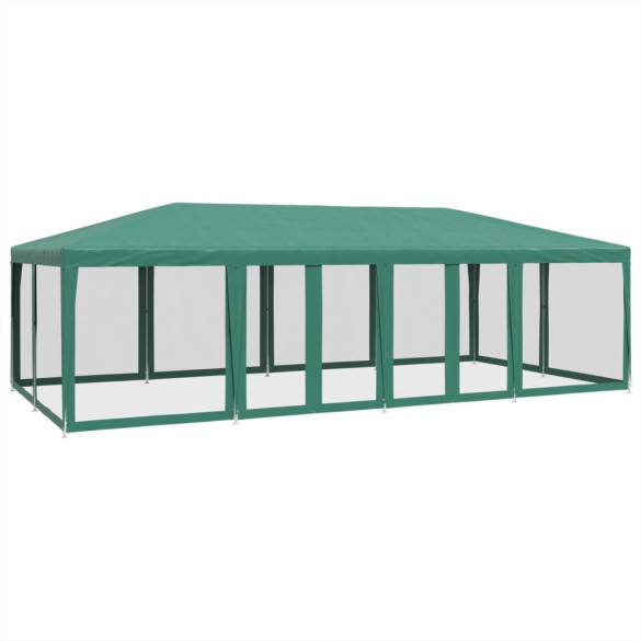 Cort de Petrecere 12 Pereți Mesh - 8x4m - Verde HDPE