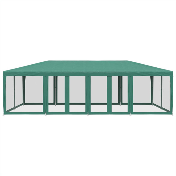 Cort de Petrecere 12 Pereți Mesh - 8x4m - Verde HDPE