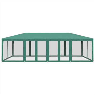 Cort de Petrecere 12 Pereți Mesh - 8x4m - Verde HDPE
