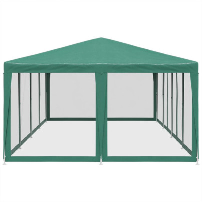 Cort de Petrecere 12 Pereți Mesh - 8x4m - Verde HDPE