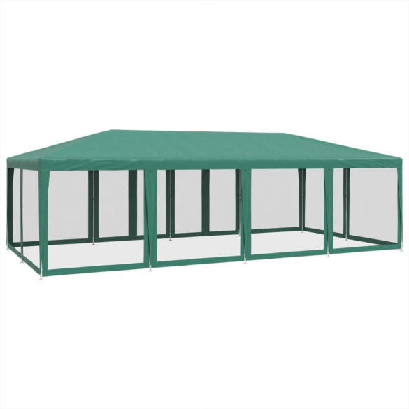 Cort de Petrecere 12 Pereți Mesh - 8x4m - Verde HDPE
