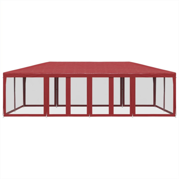Cort de Petrecere 12 Pereți Roșu 8x4 m - HDPE Rezistent