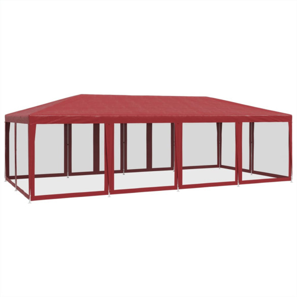 Cort de Petrecere 12 Pereți Roșu 8x4 m - HDPE Rezistent