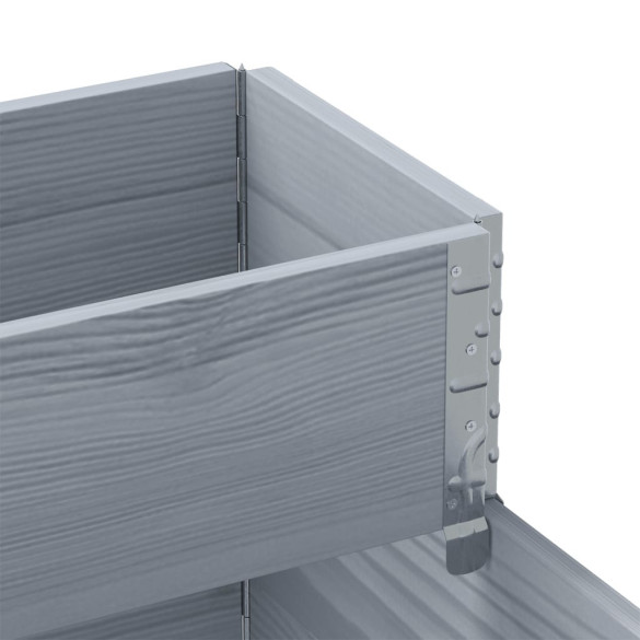 Strat înălțat 3 niveluri gri 120x80 cm lemn masiv pin