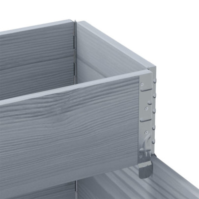 Strat înălțat 3 niveluri gri 120x80 cm lemn masiv pin