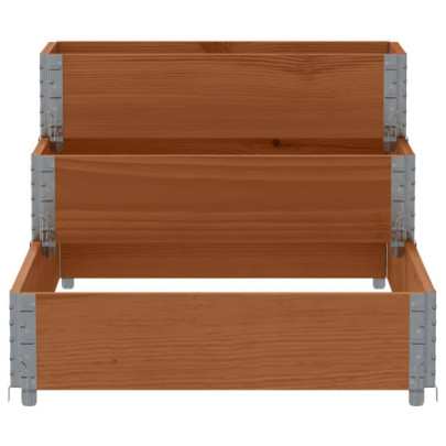 Strat Înălțat 3 Niveluri din Lemn Masiv de Pin - 120x80 cm