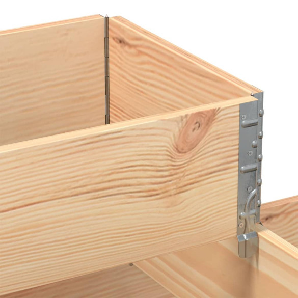 Strat Înălțat 3 Niveluri - Lemn Masiv de Pin 120x80 cm