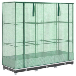 Strat Înălțat cu Seră Ratan - Cultivă Legume și Ierburi 2